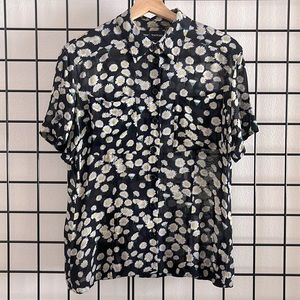 90s VTG Escada Sport Sheer Floral Blouse